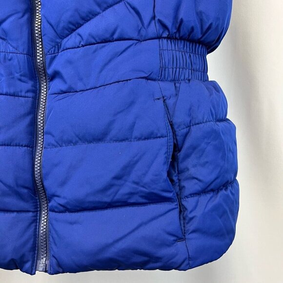 Banana Republic Womens Vest Blue Zipper Detachable Hood Elastic Waist Pockets S - Picture 7 of 10